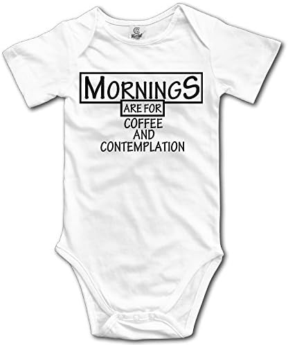 Baby Child 100% Cotton Short Sleeve Onesies Toddler Bodysuit Mornings Are For Coffee And Contemplation Babysuits -  White - 