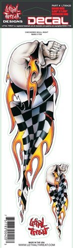 Lethal Threat YSLT00420 Checkered Right Skull Decal for All Bikes