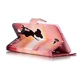 LG Nexus X5 Schutzhülle,LG Nexus X5 Lederhülle,JAWSEU Elegant Schmetterling Blume Retro/Vintage Design Farbmalerei Bunt Gemalt PU Leder Folio Flip Wallet Hülle Etui im Bookstyle Brieftasche Handyhülle Case Cover mit [Ständerfunktion] und [Kartenfächer] für LG Google Nexus X5 &1xSchwarz Glitzer Bling Eingabestift- - 4