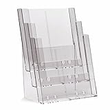 flyer a4 billig drucken Hochformat Taymar Prospektständer / Flyerständer 3 Fächer DIN A4 hintereinander