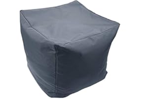 Artistic Fashionista* New Waterproof Square Cube Bean Bag Indoor Outdoor Garden Footstool Rest Seat Pouffe Ottoman Beanbag 40x40x40 cm (Dark Grey)