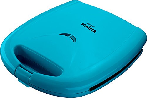 Schäfer 4-fach Sandwichtoaster - Sandwich-Maker mit antihaftbeschichteten Backplatten für bis zu 8 dreieckige Sandwiches (Türkis)