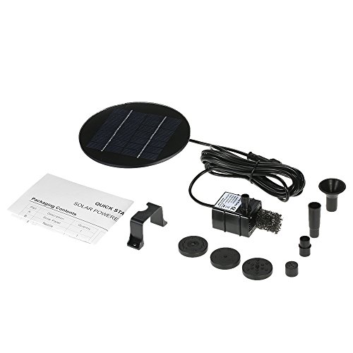 Anself Runde Solar Teichpumpe Bürstenlose Brunnen Wasserpumpe mit 4 Verschiedenen Brunnendüsen - 9