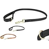 [Gesponsert]Classic-Line von Pear Tannery: Hundeleine aus weichem Vollrindleder, Breite 1,8cm, schwarz
