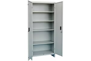 Mondo Viro Armadio in ferro a due ante 5 ripiani con serratura portascope h 179 cm (Tuttopiani 80)