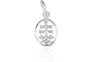 Minoplata Medalla ovalada Cruz de Caravaca de Plata de ley 13x9mm