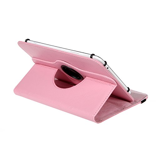 Universal Rotation Tasche für Tablet Modelle in 7, 8 oder 10 Zoll Größe Case Schutz Hülle Cover (7 Zoll, Rosa) - 2