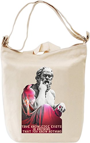 Socrates Thinking Canvas Day Bag| 100% Premium Cotton Canvas| DTG Printing| Unique Handbags, Briefcases, Sacks & Custom Fashion Accessories For Men & Women