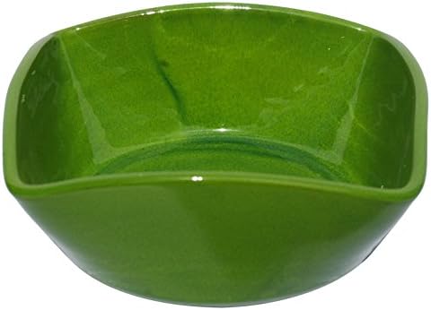 Amazing Tableware - Bowls, Platters & Jugs Terracotta 25cm Square Bowl-Green, Ceramic, 25 x 25 x 8 cm
