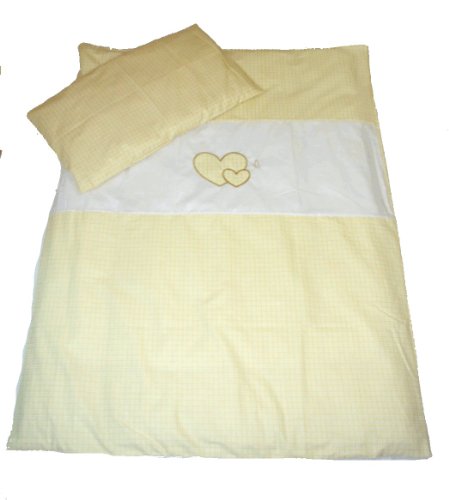 Baby's Comfort Baby Bedding Set Duvet Cover and Pillowcase (2-Piece, Checkered Cream/White)