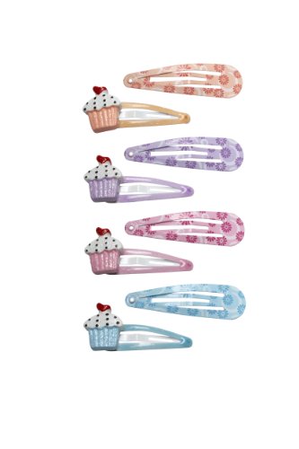Scunci Girl Cupcake Snap Clips 8 Pieces