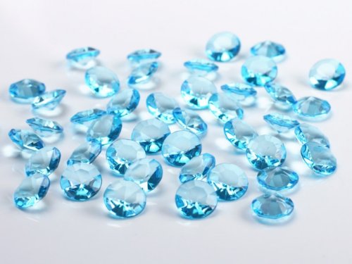 SiDeSo® Dekosteine türkis 12mm Diamanten 100 Stück Acryl Tischdeko Hochzeit