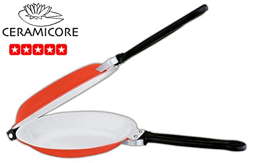 Pfannkuchenpfanne | Pancake Crepes Keramik Pfanne | Doppelpfanne | Wendepfanne | Pfannkuchen-Pfanne | Crepespfanne - 2