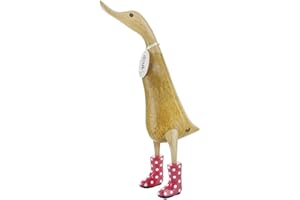 DCUK Large Spotty Welly Pink Wooden Ducklet
