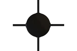 creative cables Kit Mini rosone cilindrico in Metallo a 4 Fori Laterali (Scatola di derivazione) - Nero Opaco