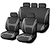 Produktbild XtremeAuto® Sitzbezüge, hochwertige, klassische Sitzbezüge, 9 Stück, grau und schwarz, weiches Gewebe, inklusive XtremeAuto-Aufkleber