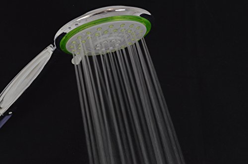 Puralux ECO 170 Green – Wassersparender Duschkopf mit 3 Strahlarten. Das Venturiprinzip reichert das Duschwasser mit Sauerstoff an und sorgt so für ein erfrischendes Duscherlebnis mit einem dennoch kraftvollen Strahl & senkt dabei auch noch Wasser- und Heizkosten um bis zu 70% (jenach bestehenden Druckverhältnissen) - 3