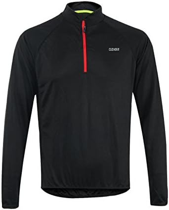 Cuzaekii Mens Long Sleeve Cycling Jersey MTB Bike Shirt Clothing for Summer &amp; Cool weather