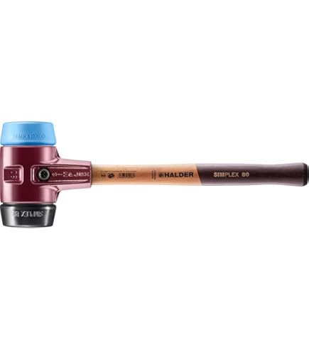 Marteau Simplex 3026.030 - Tête Double Caoutchouc/Plastique - Manche Bois - Diamètre 30 Mm