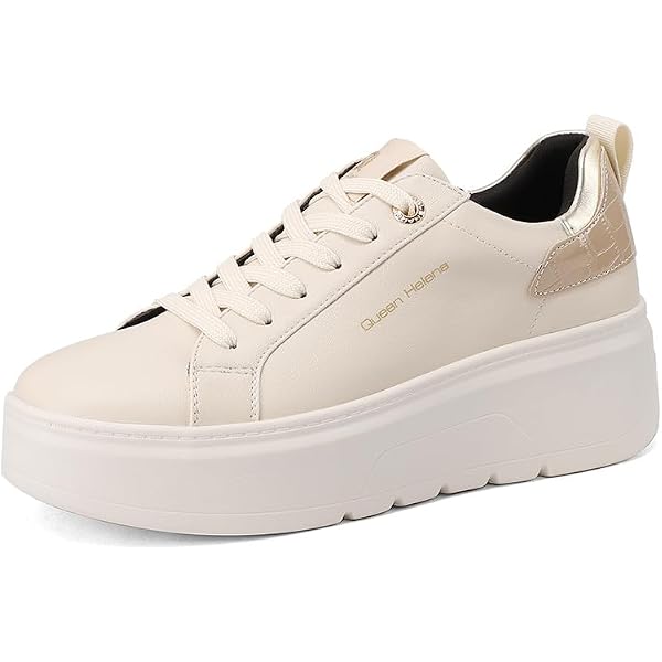 QUEEN HELENA Scarpe Da Ginnastica Platform Bianche - Donna X21-60