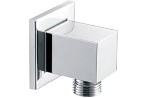 bath & more 150012439 Wandanschlussbogen Quadrat II, 1/2" mit Rückflussverhinderer, chrom