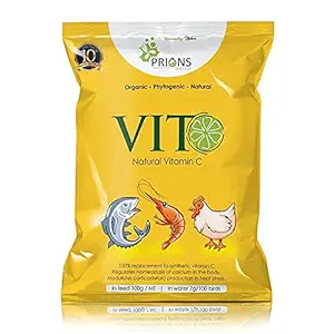 PRIONS BIOTECH Natural Vitamin C for Birds, Fish & Aquatic Animals with Extracts of Carrissa carandas, Moringa oleifera, Tamarindus Indica, Citrus Fortified and Minerals - 500 g