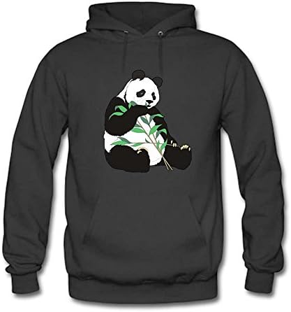 qianyishop Classic Pullover Hooded Sweatshirt - Women's Funny Panda Pattern Casual Long Sleeve Tops Black 3XL