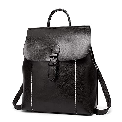 Preisvergleich Produktbild JAWHG Frauen Wasserdichte Rucksäcke Trend Vielseitige College Windsack Komfort Einfach ästhetisch Schönes Geburtstagsgeschenk,Black-34cm*13cm*31cm