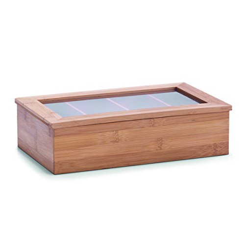 Zeller 25326 Teebeutelbox , Bamboo/Acryl / 33.5 x 20 x 9/ 33.5 x 20 x 9 - 2