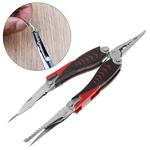 CESHUMD portatile multifunzionale pesca Forbici Pieghe multiuso gancio rimozione Lenza Schneider Lure Pinza