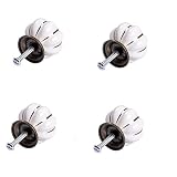 Schönes Leben* 10 Pcs Möbelknopf Schrankknöpfe Möbelknöpfe Set Möbelgriff SetRetro Keramik Türknopf Weiss Kürbis - 3