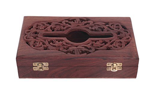 Thanks Giving Gift for your Loved Ones Wooden Boutique Tissue Box Cover Dispenser with Decorative Carving Work,