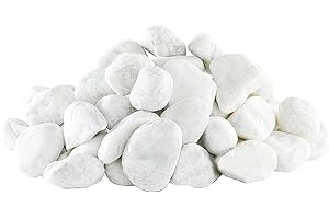 Gexmile Ciottoli Bianchi Naturale Lucida Ghiaia Decorativa Pietre di Roccia di Fiume per Vaso Fiori Giardino Acquario Diametro 40-60mm 1000g