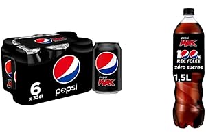 Pepsi Max Canette 6 x 33 cl & Pepsi Max Colas 1,5 L