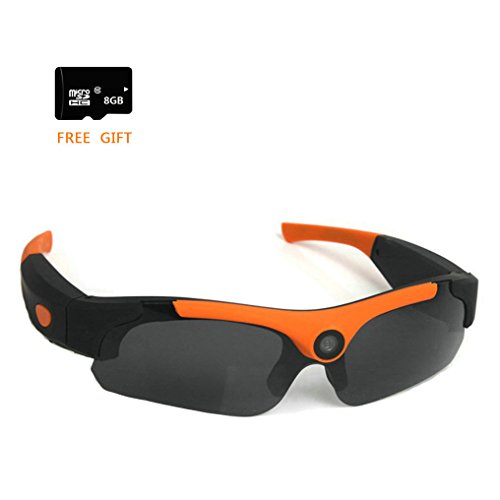 Vídeo Cámara Gafas de sol+Tarjeta SD de 8GB, Zimingu HD 1080P 8MP Grabación Gafas Videocámara gafas DVR Videocámara de 120 Grados Para Conducir Deportes al Aire Libre