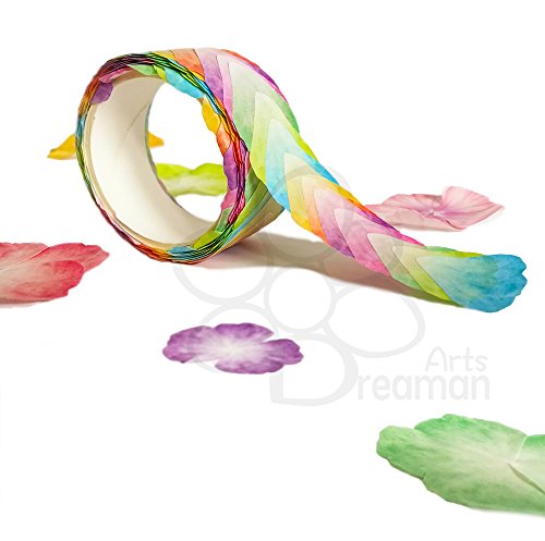 Dreaman - P  talos de Flores Adhesivos   Masking Tape   Pegatinas   Sticker 3D   Washi Tape   Cinta adhesiva   Etiqueta decorativa - Ideal para Decoraci  n   Creaci  n   Manualidad   Scrapbooking   DIY   Collage   Carta Postal   Tarjeta de cumplea  os   Regalo - Multicolor