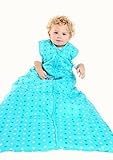 Slumbersac Kids Sleeping Bag Summer Weight approx. 1 Tog - Simply Teal Stars, 3-6years/130cm