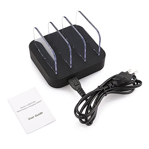 Lenuo 3 Porte Stazione di Ricarica USB Stazione Ricaricabile Ricarica Veloce Multi Dispositivo di Supporto per iPhone Smartphone Android Windows Phone Tablet iPad
