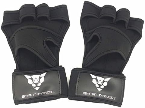 Smart Fytness F2 Fitness glove 2 in 1 (Wrist Support &amp; weight lifting glove) SWEAT FREE, VERY LIGHT (Black, Large)