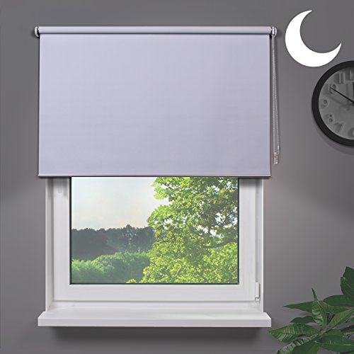 Fensterdecor Verdunkelungsrollo blickdicht- abdunkelnd / Weiß 180 x 180 cm (BxH)