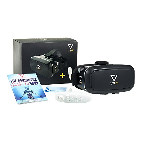 Top VR Headset Set + Bluetooth Remote + Guide To Virtual Reality, The 3d Virtual Reality Kit, Enjoy VR Games, Works With…