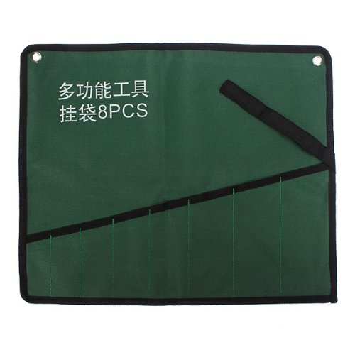 Preisvergleich Produktbild 8Pcs Taschen Leinwand Werkzeugrolle Pocket-Schraubenschlüssel Aufbewahrungstasche.