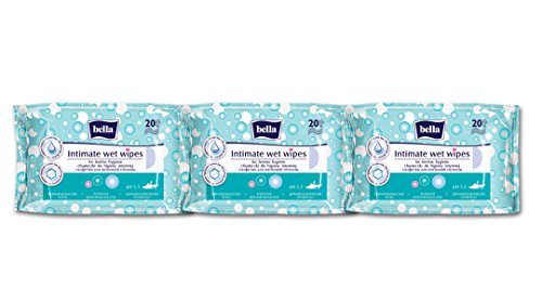 Bella Intimate Care Wet Wipes - 20 Pieces (Pack of 3) RS.204 (32.00% Off) - Amazon