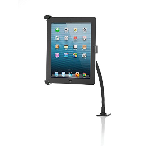 deleyCON HQ Universal Tablet Halterung flexibel einstellbar / Tischbefestigung / Metall – von 8,9 bis 10,4 Zoll (nicht breiter als 245mm) – Winkel verstellbar für iPad / Galaxy Tab usw – mit & ohne Case nutzbar Schwarz - 3