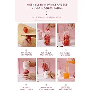 Generic Portable Blender USB Juicer Cup Fruit Mixing Rechargeable for Travel White