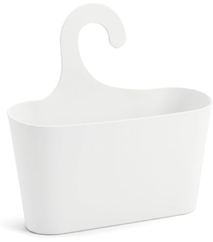 TATAY Polypropyleen Douchemand Met Haken, Multifunctionele Mand Waarmee Je De Mand Onder Douche Kunt Hangen Wit Afmetingen 25 X 9 28 Cm 753530656