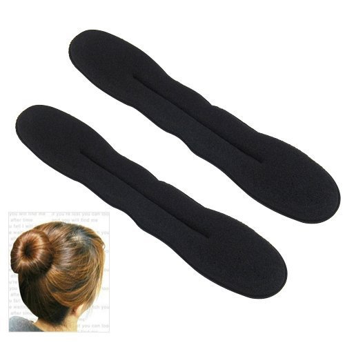 ma-on 2 große Magic Schwamm Donut Hair Styling Bun Maker Twist Wimpernzange Werkzeug Clip - 2