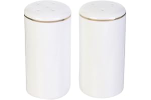 HOME DECO FACTORY - KA4574 - Saliere Poivriere Lisere Dore Art De La Table Service De Table Accessoire De Service