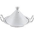 Teffo Tajine Cooking Pot Diameter 30 cm for 2-4 People, Tajin Suitable for Induction and All Hobs, Cooking Pot Made of Stainless Steel and Ceramic, Moroccan Tagine as a Casserole