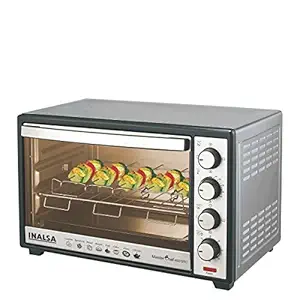 Inalsa Oven MasterChef 46SSRC OTG (46L) with Motorised Rotisserie and Convection, 2000W, 4 Stage Heat Selection, Stainless-Steel Finish| Suitable For Big Families (Silver)